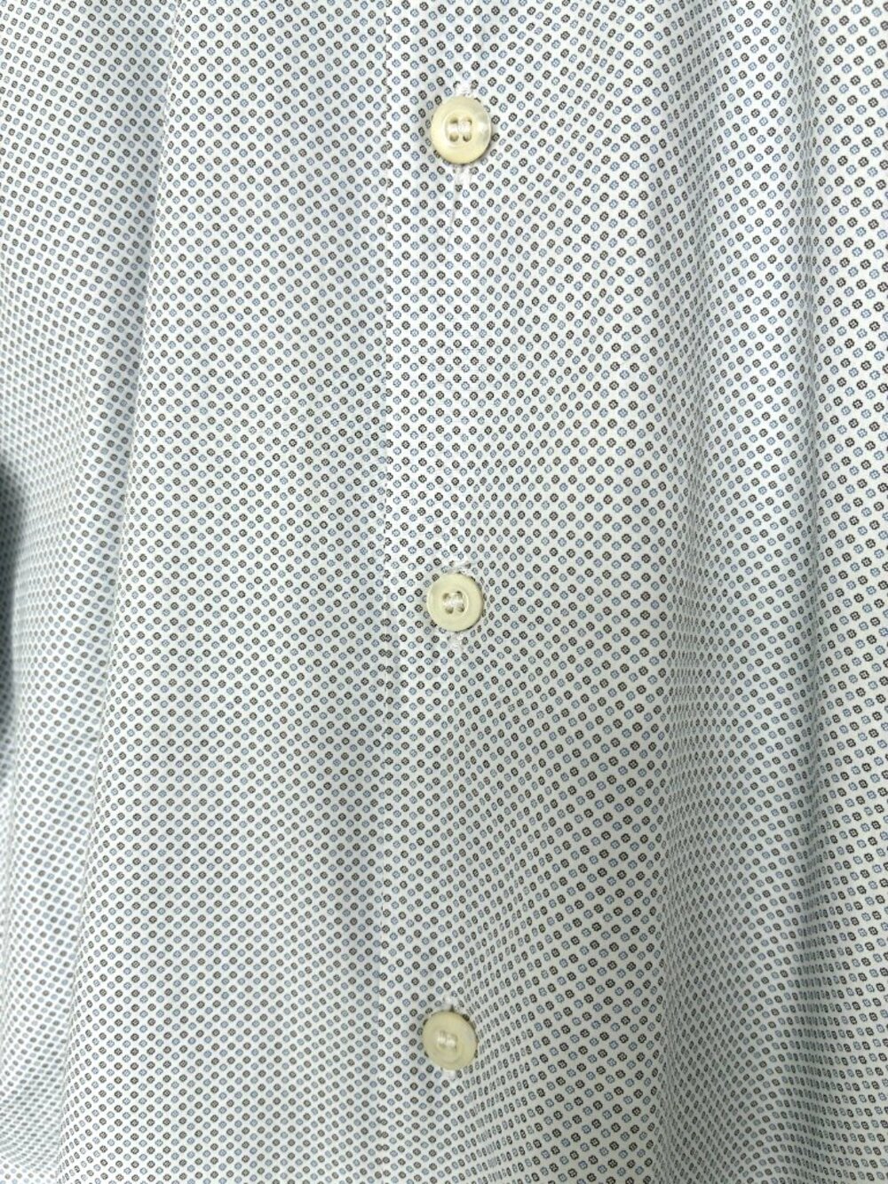 PRADA men's dress shirt, size 15.5" / 39cm, white blue black micro-pattern - Picture 7 of 10